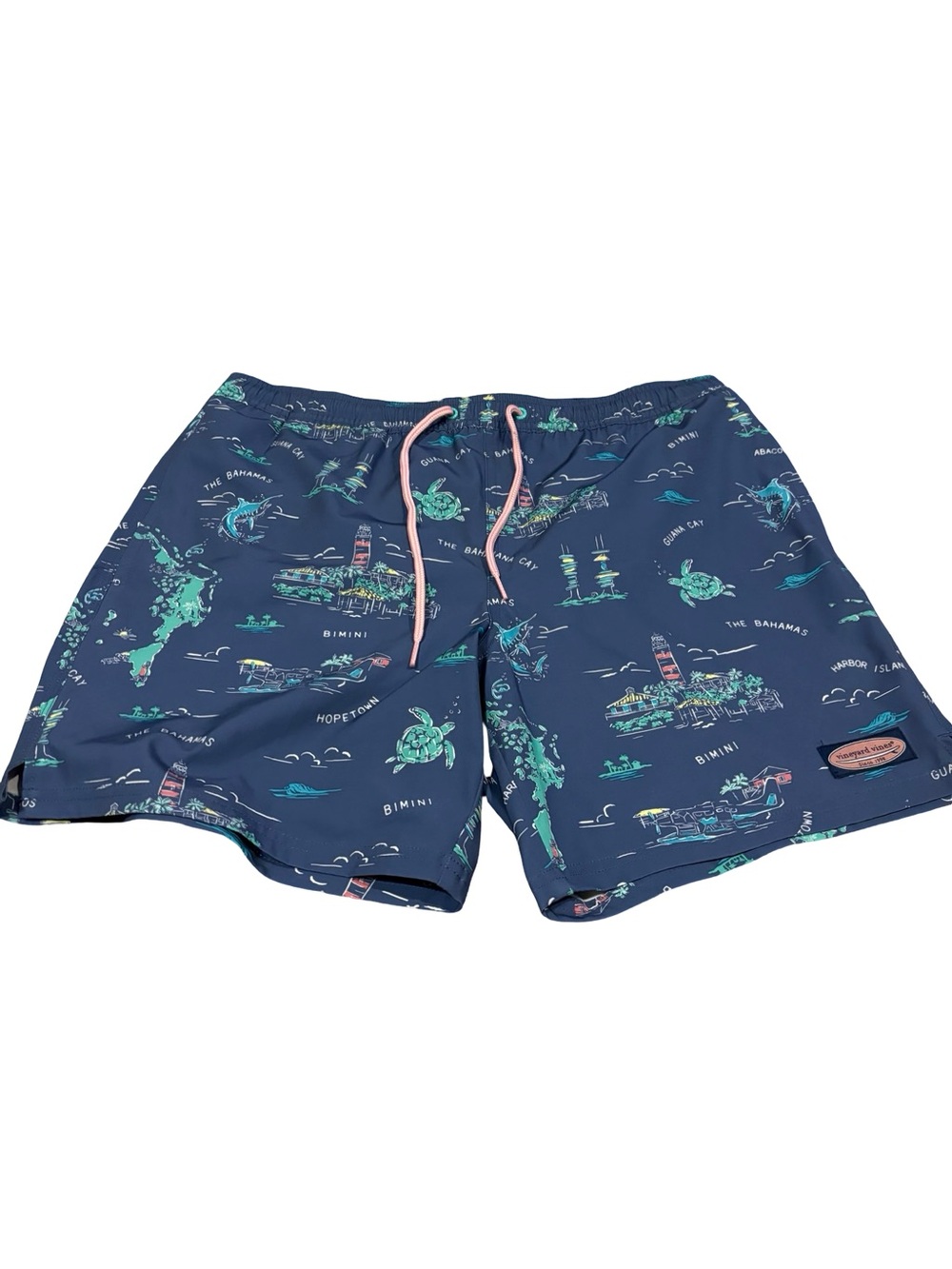 Vineyard Vines Bahamas Print Swimsuit Bathing Suit Trunks Men’s Size medium